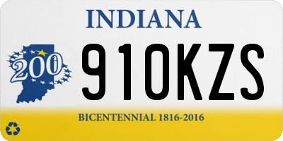 IN license plate 910KZS