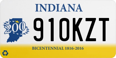 IN license plate 910KZT
