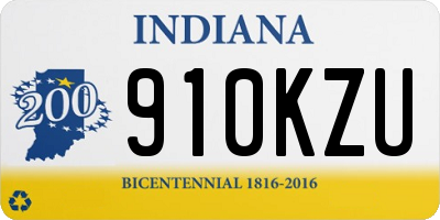 IN license plate 910KZU