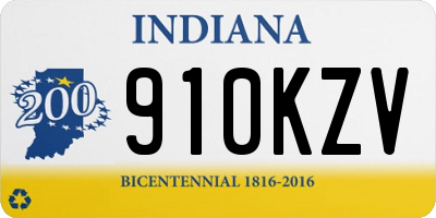 IN license plate 910KZV