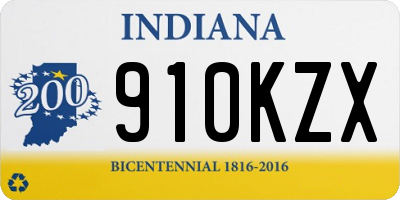 IN license plate 910KZX