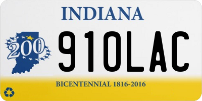 IN license plate 910LAC