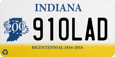 IN license plate 910LAD