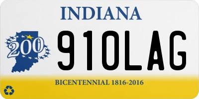 IN license plate 910LAG