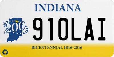 IN license plate 910LAI