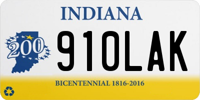 IN license plate 910LAK