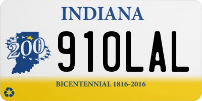 IN license plate 910LAL