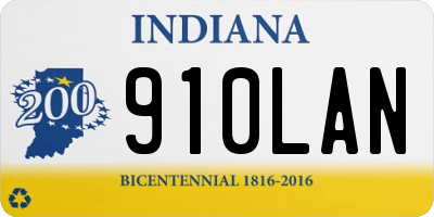 IN license plate 910LAN