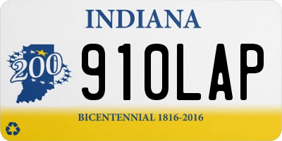 IN license plate 910LAP