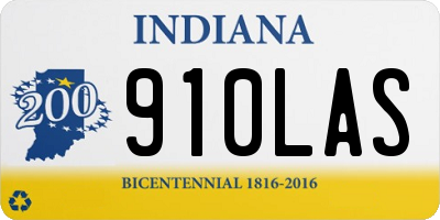 IN license plate 910LAS