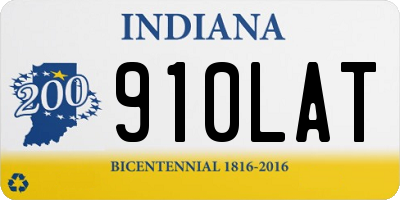IN license plate 910LAT