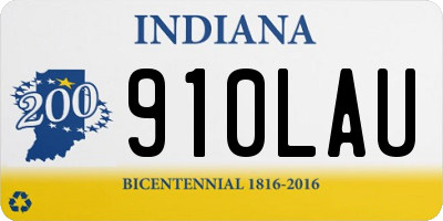 IN license plate 910LAU