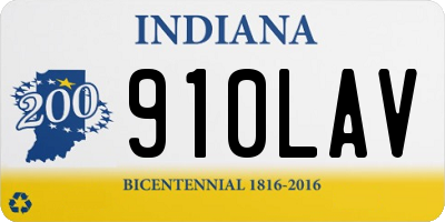 IN license plate 910LAV