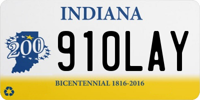 IN license plate 910LAY