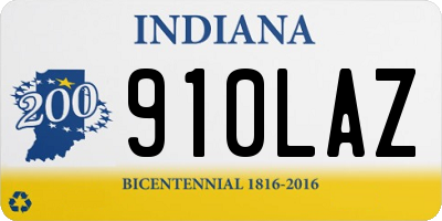 IN license plate 910LAZ