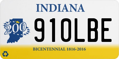 IN license plate 910LBE