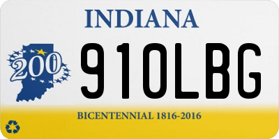 IN license plate 910LBG