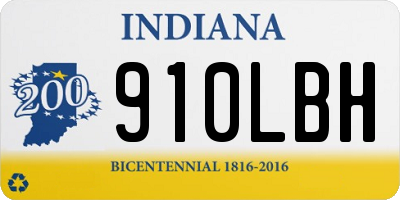 IN license plate 910LBH