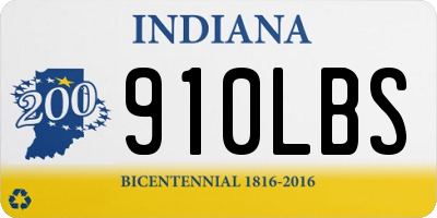 IN license plate 910LBS