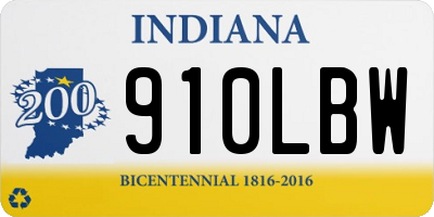 IN license plate 910LBW