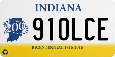 IN license plate 910LCE