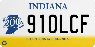 IN license plate 910LCF