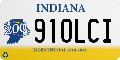 IN license plate 910LCI