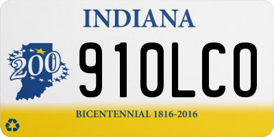IN license plate 910LCO