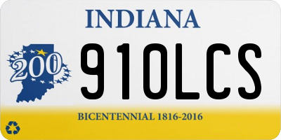 IN license plate 910LCS