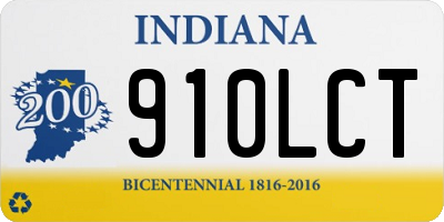 IN license plate 910LCT