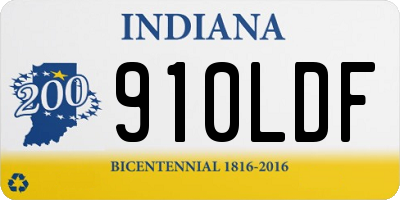 IN license plate 910LDF