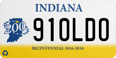 IN license plate 910LDO