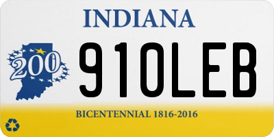 IN license plate 910LEB