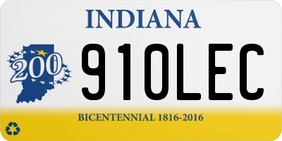 IN license plate 910LEC