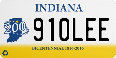 IN license plate 910LEE