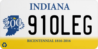 IN license plate 910LEG