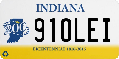 IN license plate 910LEI
