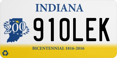 IN license plate 910LEK