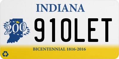 IN license plate 910LET