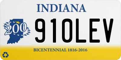 IN license plate 910LEV