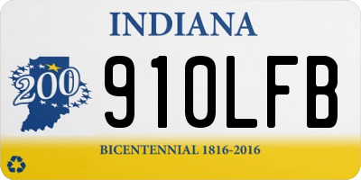 IN license plate 910LFB