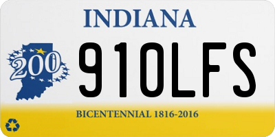 IN license plate 910LFS