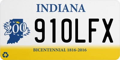 IN license plate 910LFX