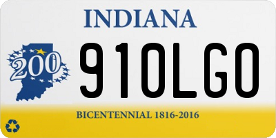 IN license plate 910LGO