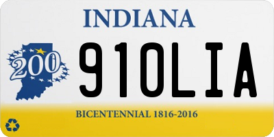 IN license plate 910LIA