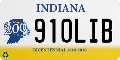 IN license plate 910LIB