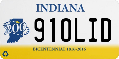 IN license plate 910LID