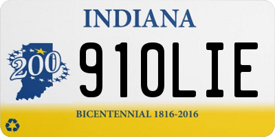 IN license plate 910LIE