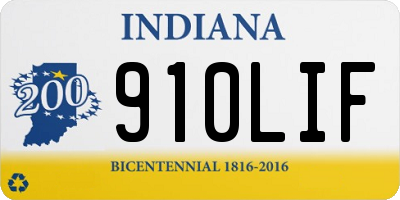 IN license plate 910LIF
