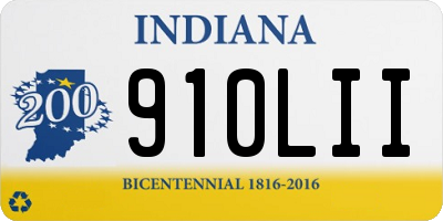 IN license plate 910LII